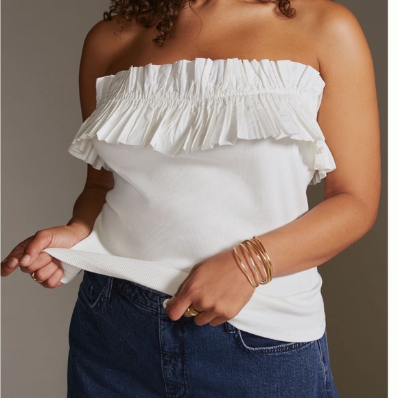 Maeve poplin ruffle tube top 😮‍💨 - Picture 5 of 6